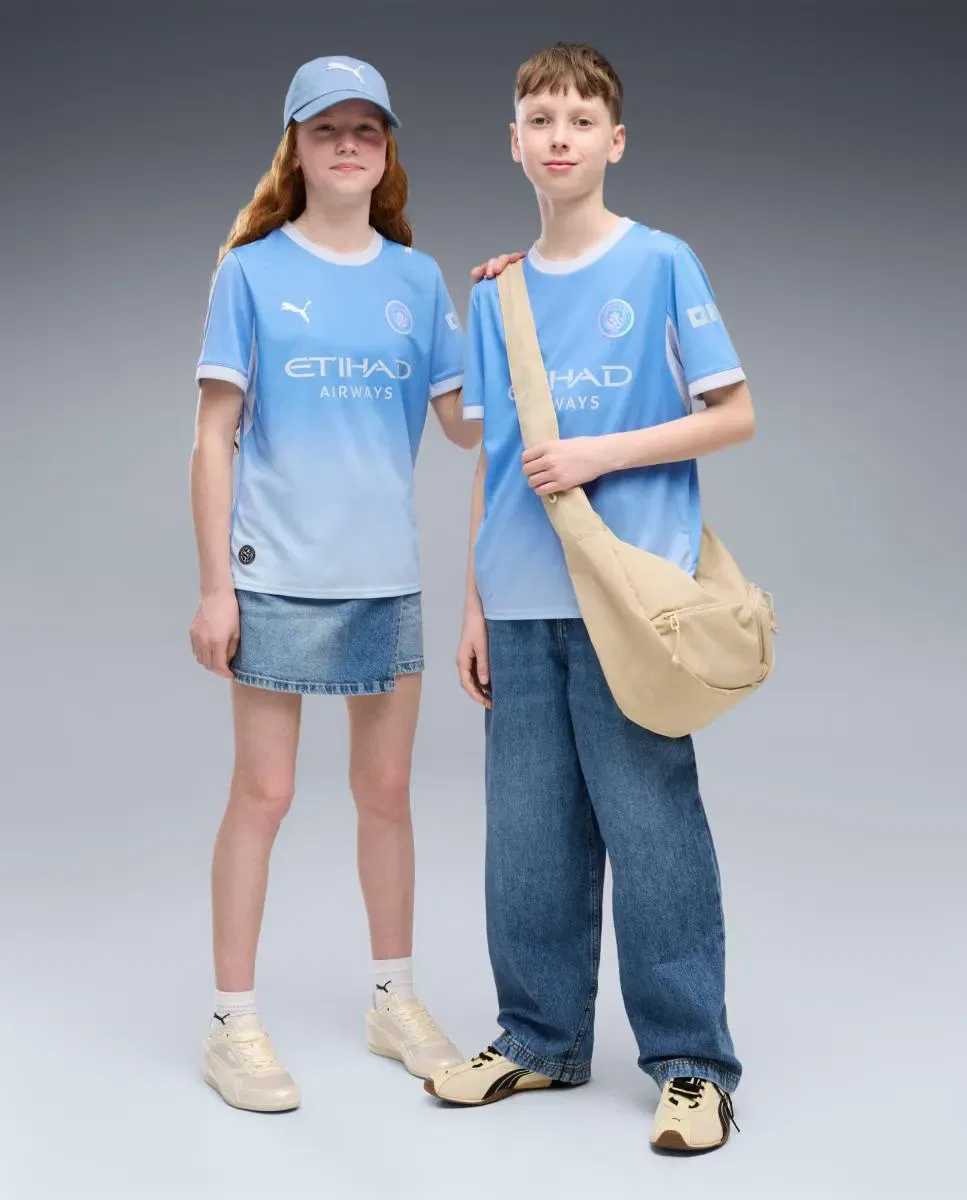 Детская футболка для мальчиков с принтом MCFC Home Jersey Replica Jr Puma, Azul — фото 2