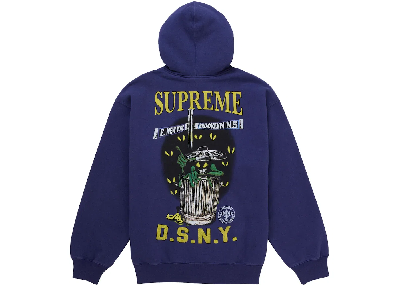 Мужская худи на молнии DSNY Zip Up Hooded Sweatshirt Supreme, Washed Navy — фото 2