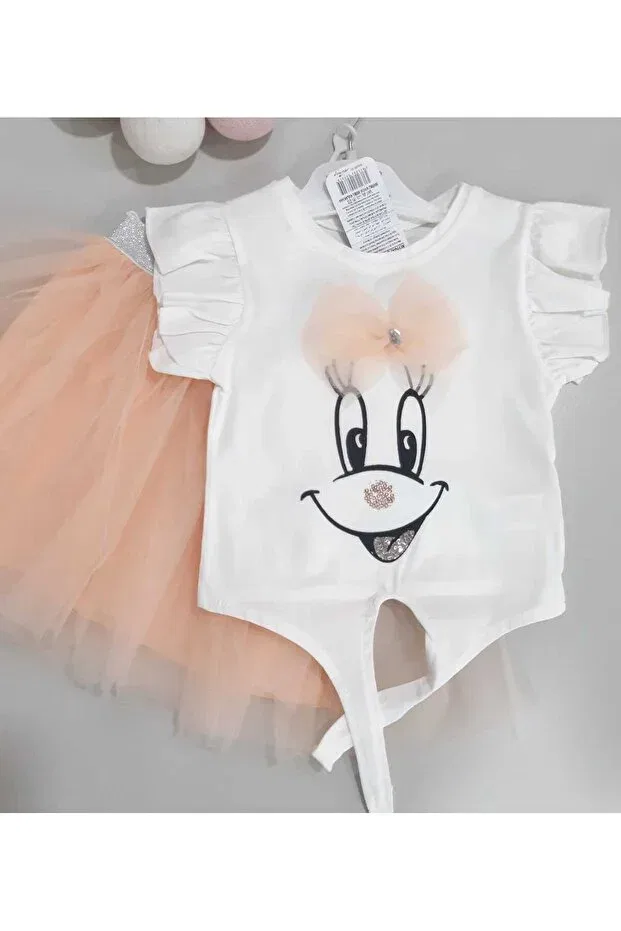 Детский комплект для девочек с принтом Smiling face belt-fastened tutu skirt summer two-piece girls' baby children's set Sönmez Baby, Yavruagzı