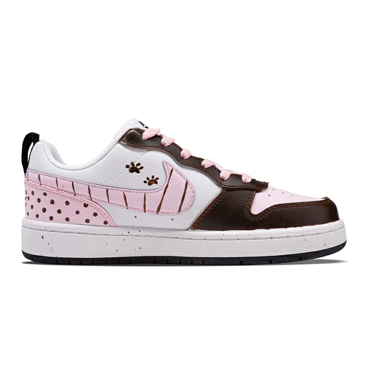 Детские повседневные кроссовки с кастомизированным дизайном Nike Court Borough 2, Pink Brown — фото 3