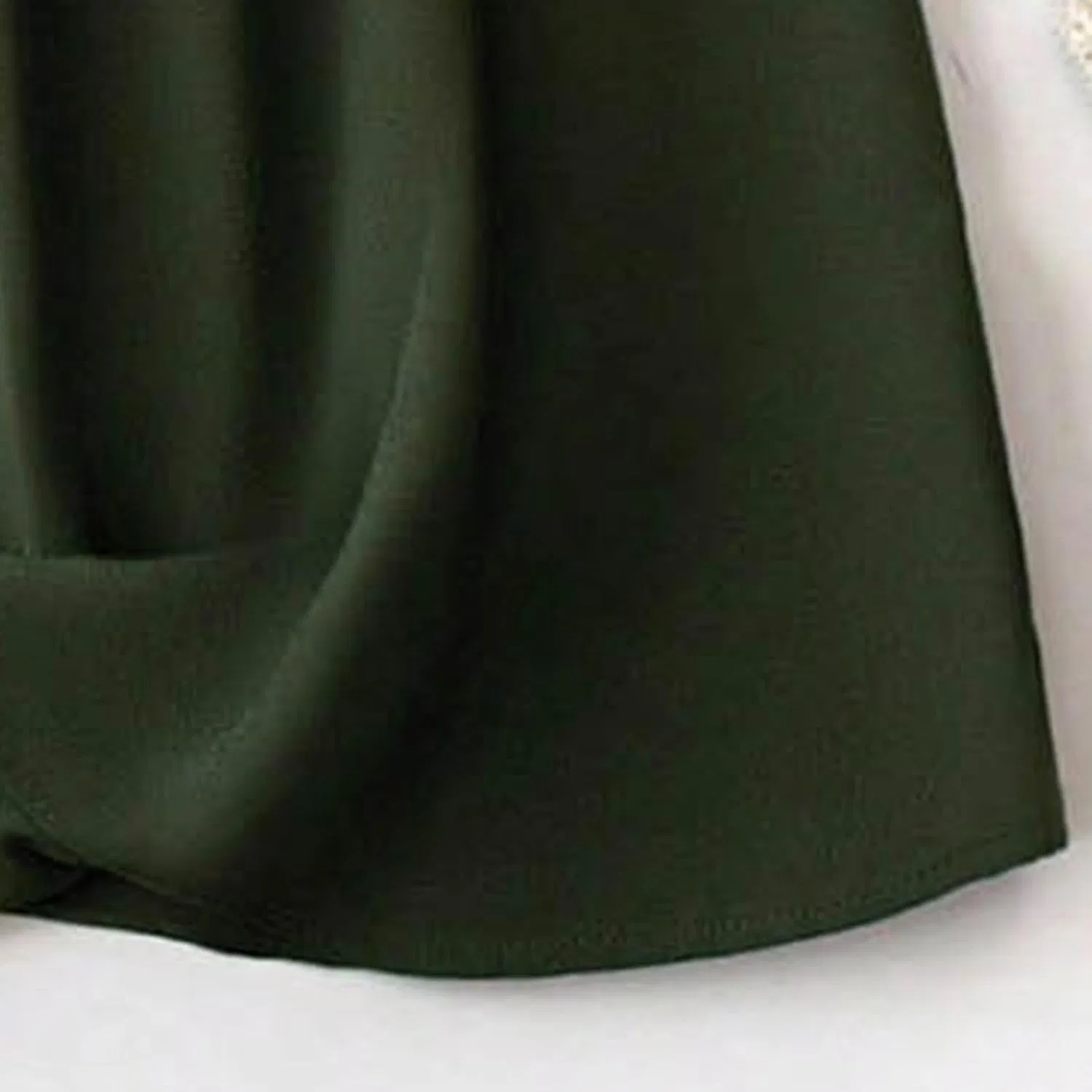 Женское повседневное платье миди с пуговицами, Army Green — фото 4