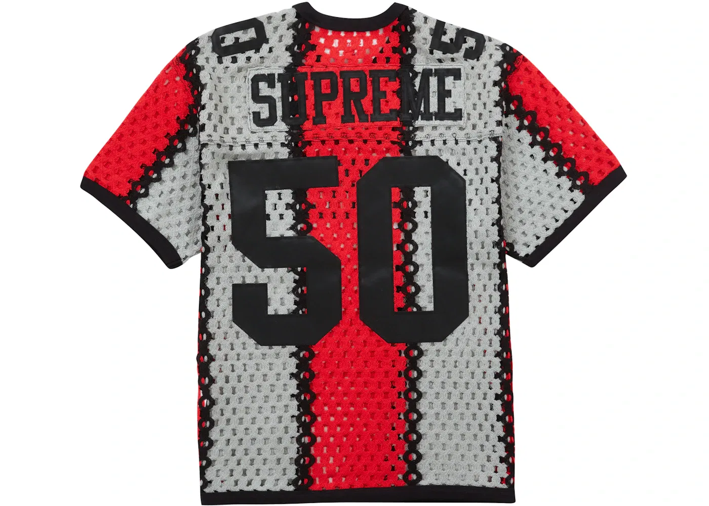 Мужская футбольная джерси с вязаным кружевом Supreme, Black — фото 2