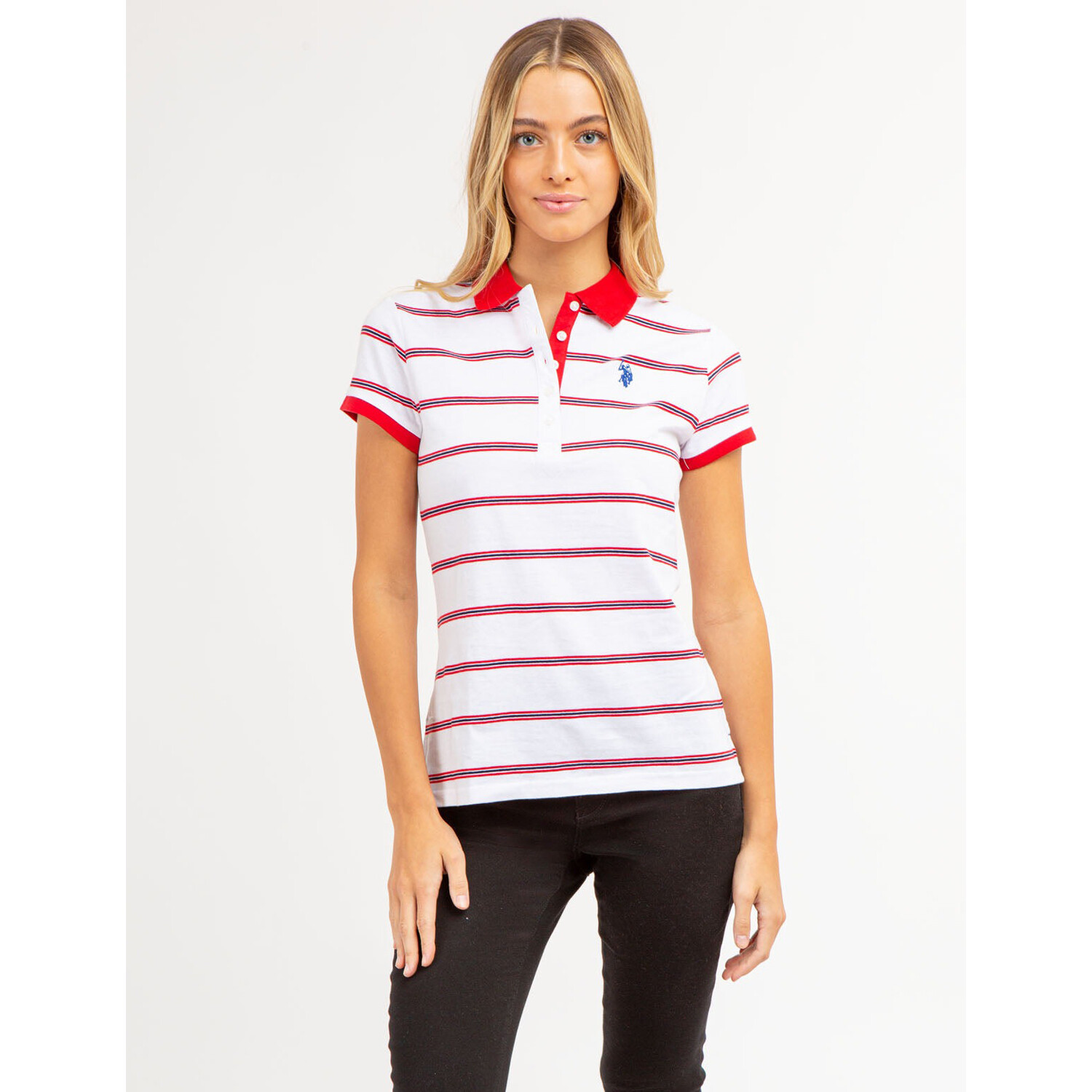 

Футболка-поло U.S. Polo Assn. Horizontal Multi Striped, белый