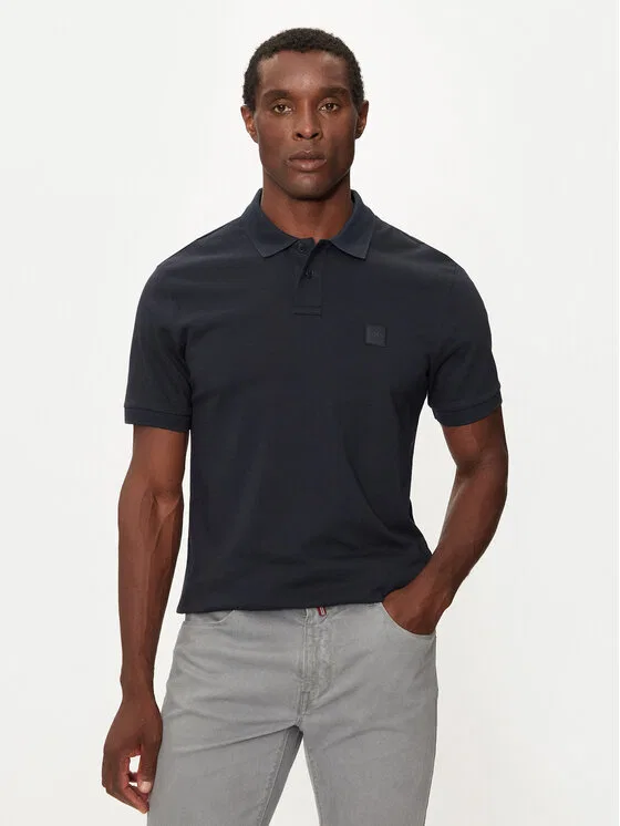 Поло slim fit Passenger Boss, темно-синий