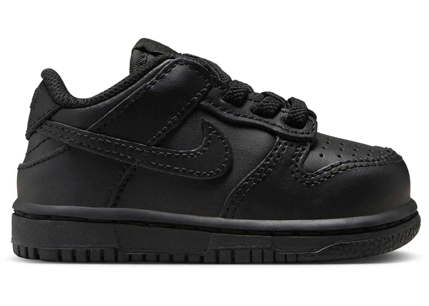 Детские кроссовки без шнурков Nike Dunk Low Nike, Black/Black/Black