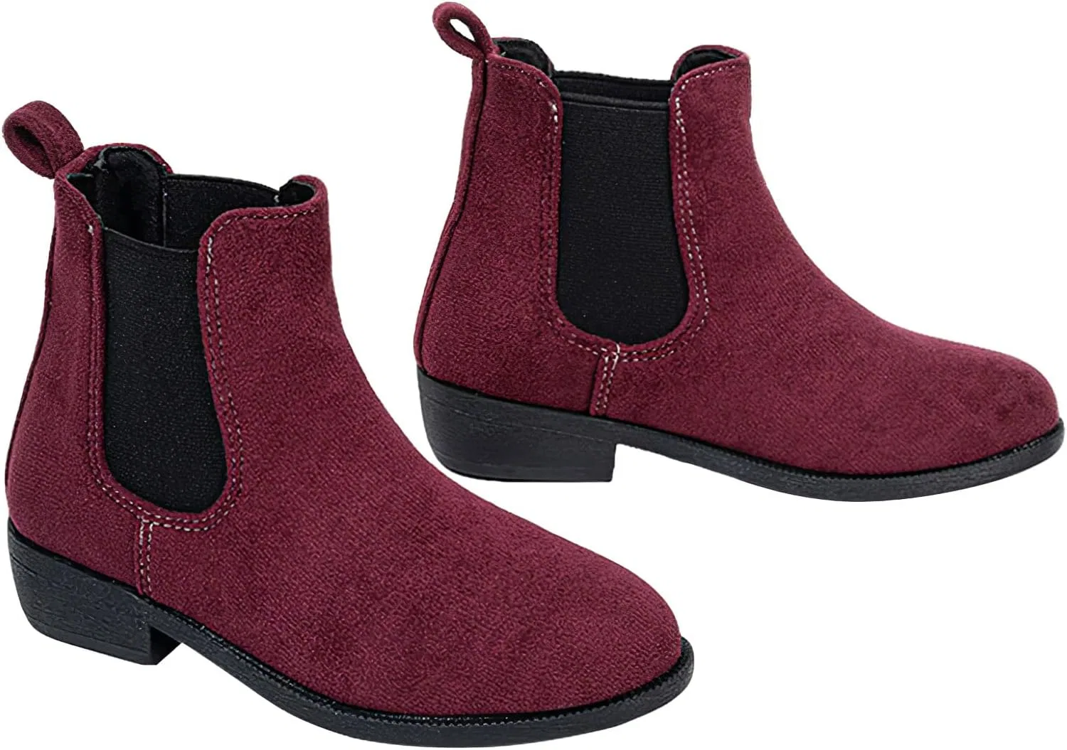 Детские зимние ботинки из искусственной замши на щиколотке rismart, Wine Red — фото 3