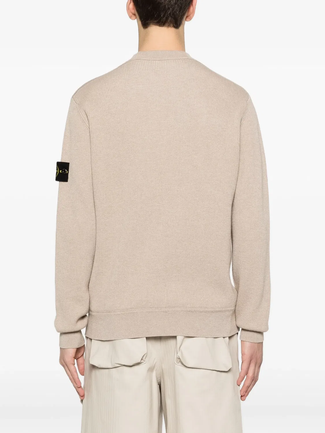 Свободный свитер с логотипом Stone Island, нейтральный — фото 3