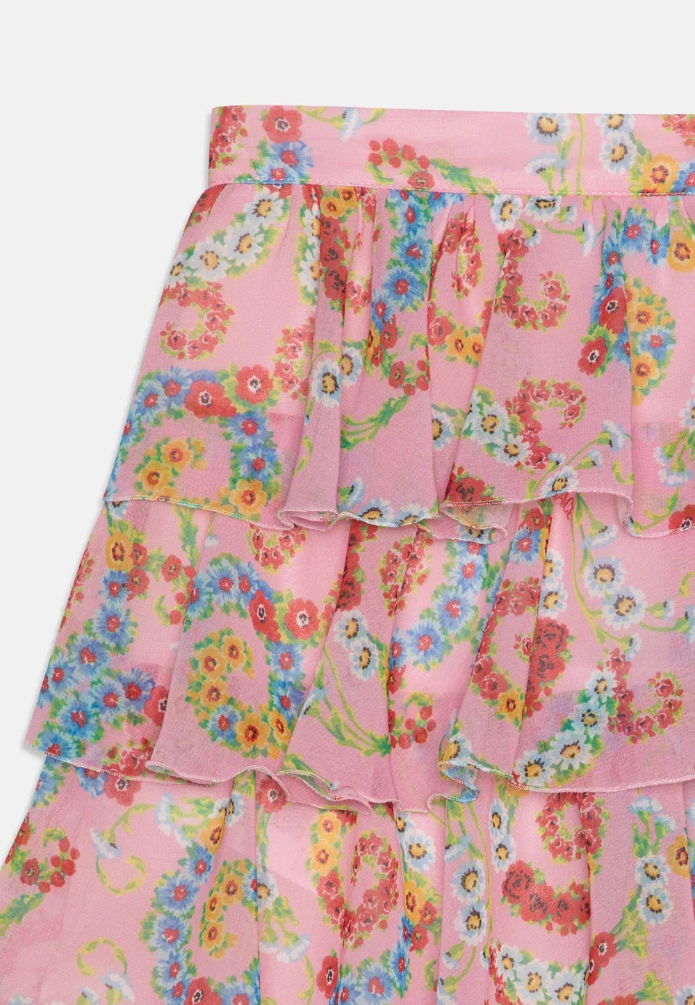 Юбка в стиле барокко с цветами - юбка А-силуэта Versace, Pastel Pink — фото 3