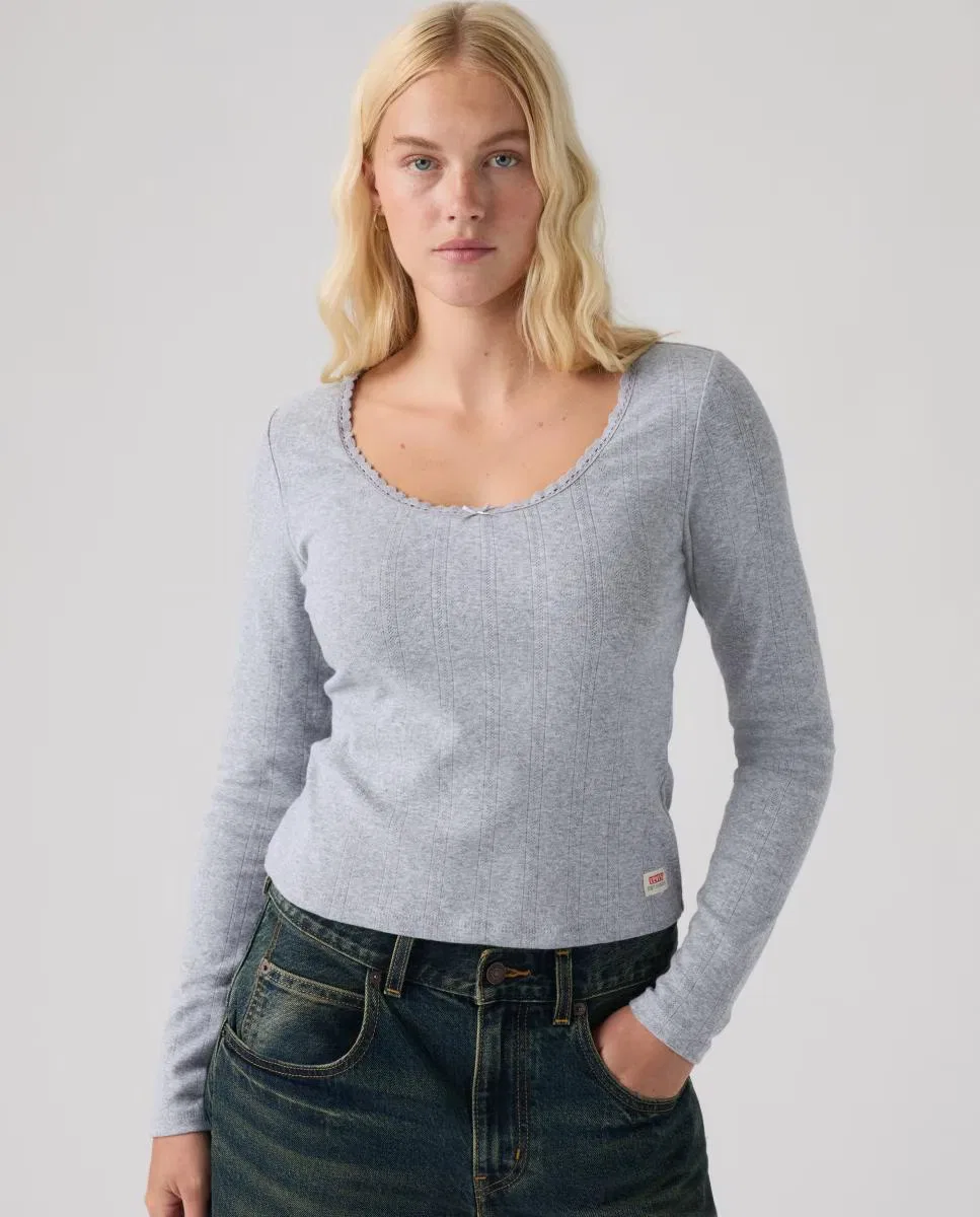 Женская футболка с длинным рукавом, Levi's, светло-серый — фото 4