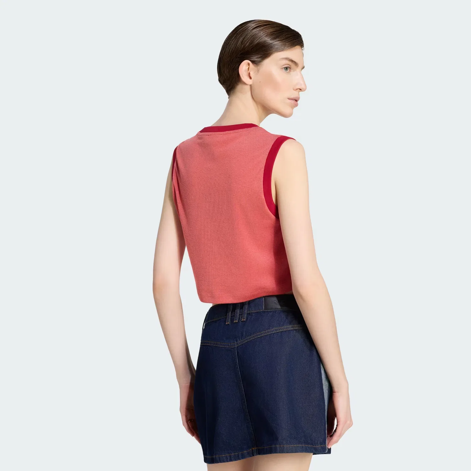 Женская майка с тонкими полосками Heather Tank Adidas Originals, красный — фото 2