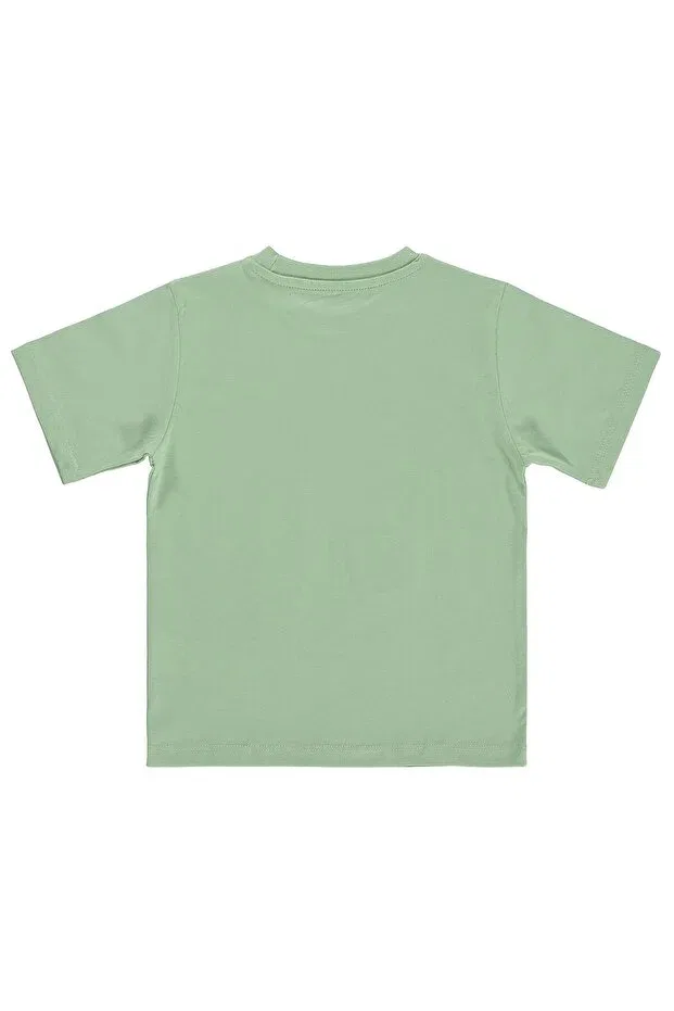 Детская футболка для мальчиков с принтом Safari animals printed Civil Boys, Soft Green — фото 2
