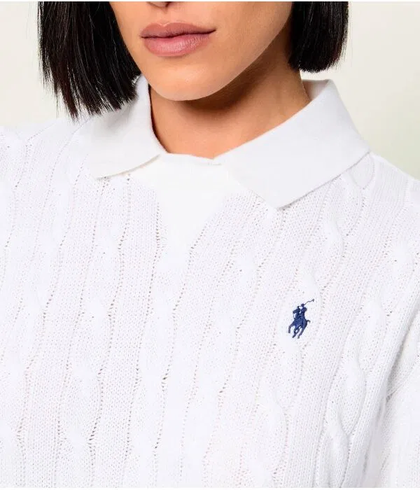Женский свитер Relaxed Fit Polo Ralph Lauren, белый — фото 4