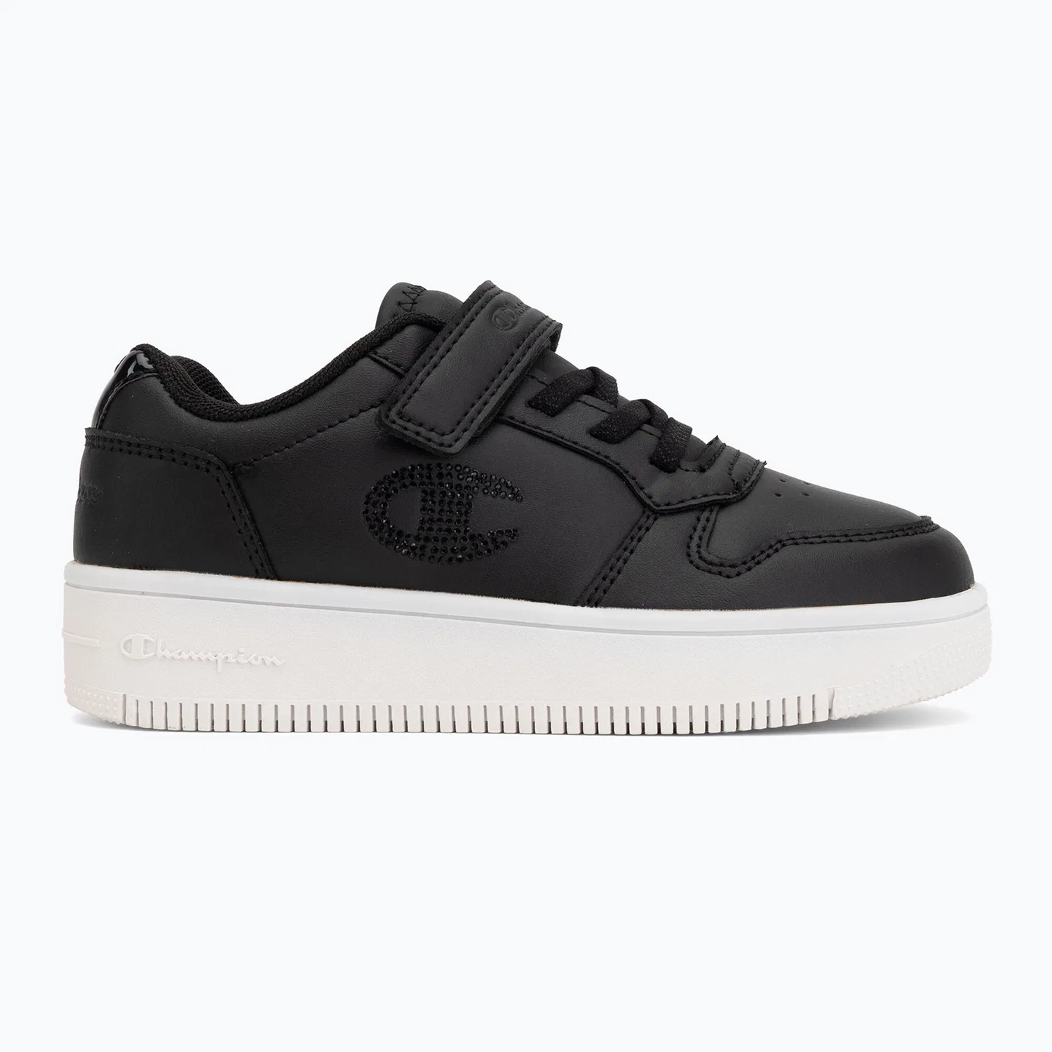 Детские кроссовки с блестками Champion RD18 Platform Glitter G PS Low Cut, Schwarz — фото 2