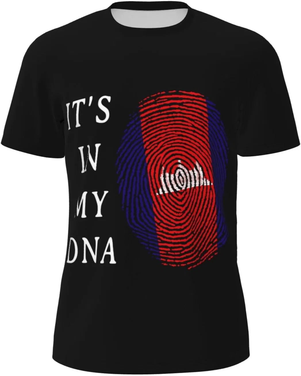 Мужская футболка с принтом It's in My DNA Cambodia, Black