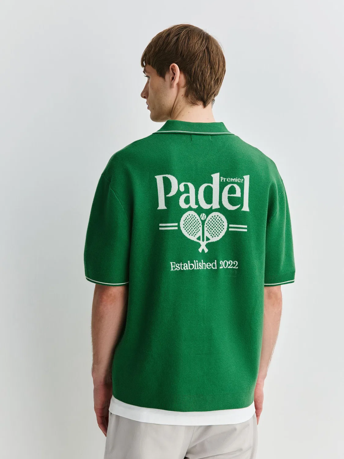 Футболка поло трикотажная Relaxed Fit, Green Premier Padel Next, зеленый — фото 4