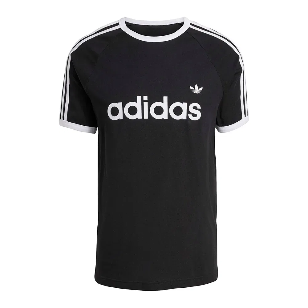 Мужская футболка с контрастной отделкой 3 Stripes Slim Ringer Adidas Originals, Black — фото 3