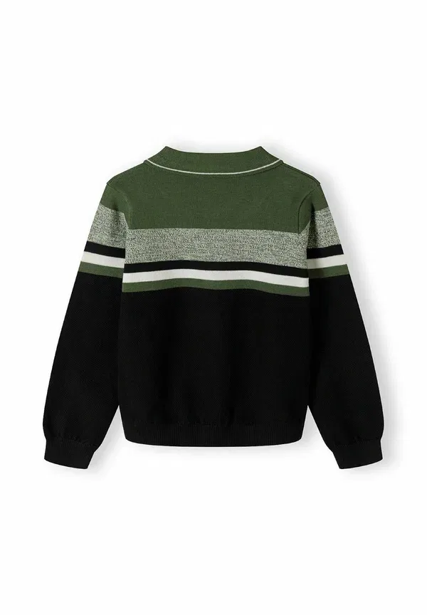 Водолазка хлопковая Stripe collar long sleeve Minoti, khaki black, черный/хаки — фото 3