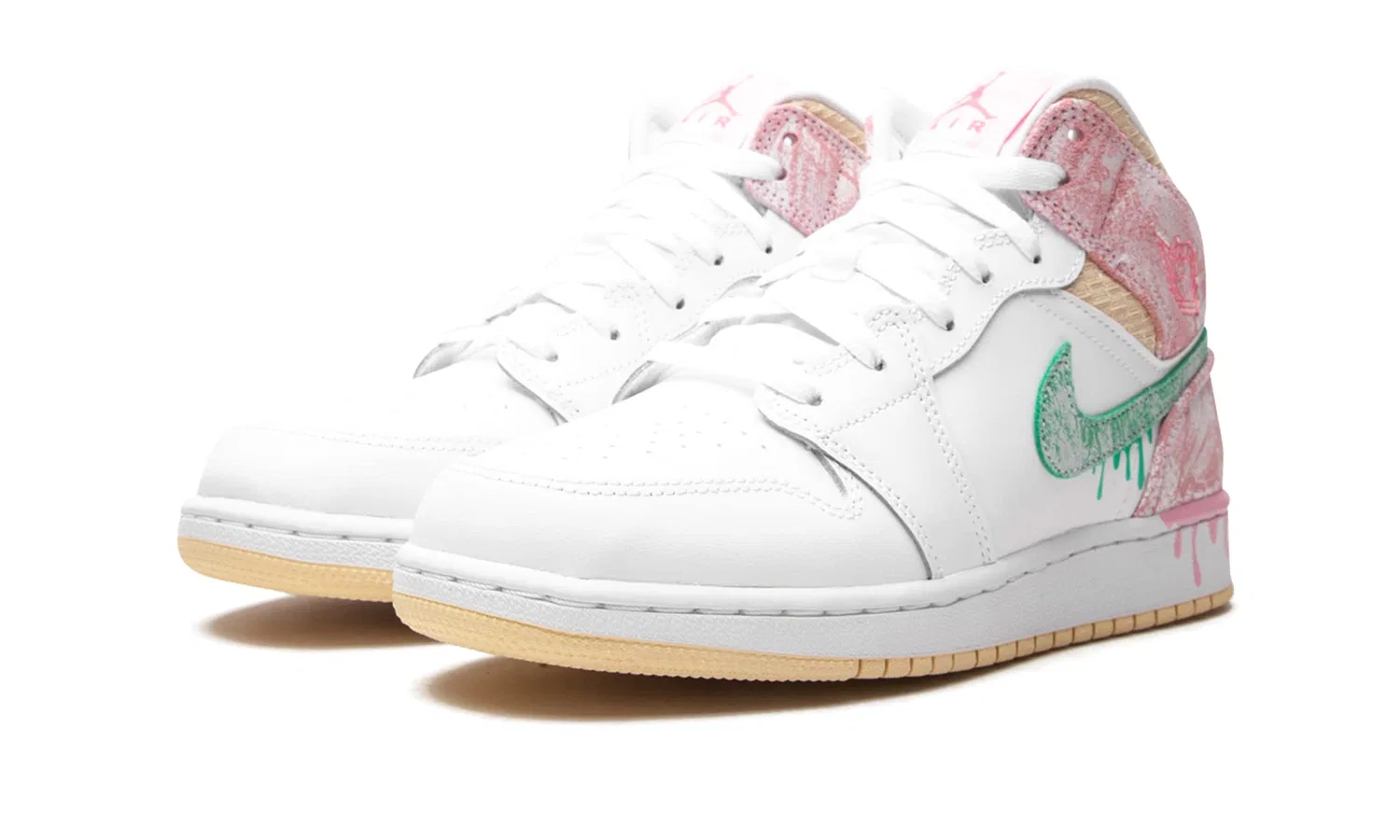 Детские кроссовки для мальчиков с принтом Air Jordan 1 Mid Se Shoes NIKE, Multi-Coloured — фото 2
