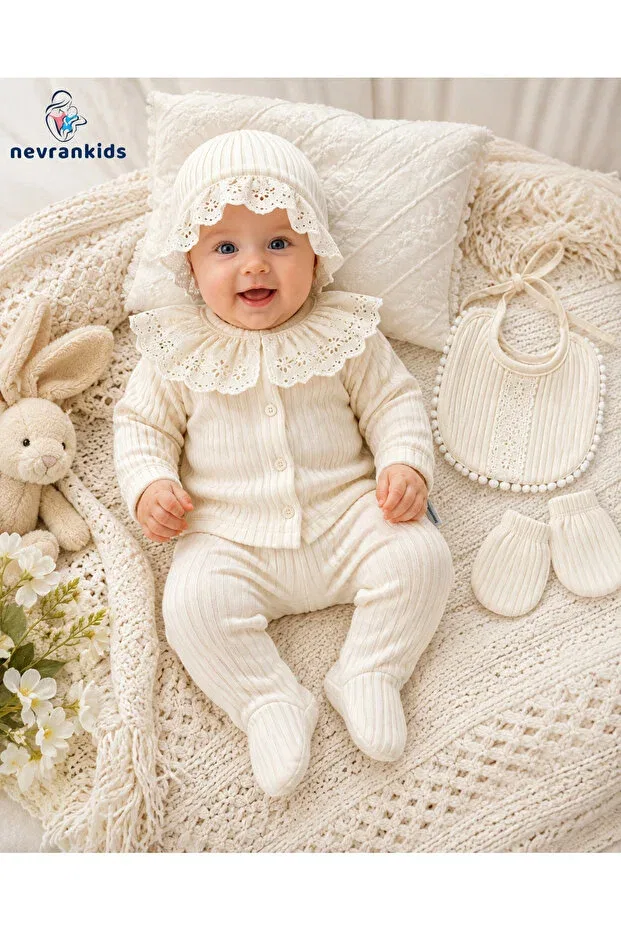 Детский комплект одежды для выписки хлопковый Nevrankids, Nude Color