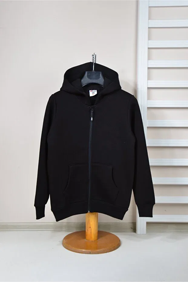 Детский кардиган на молнии с капюшоном Kidspitircik, Black