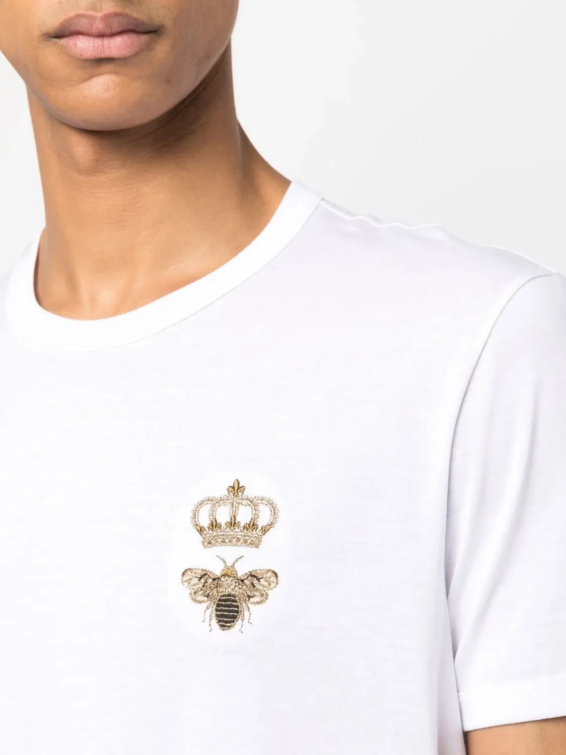 Dolce & Gabbana Футболка с вышивкой, белая — фото 3