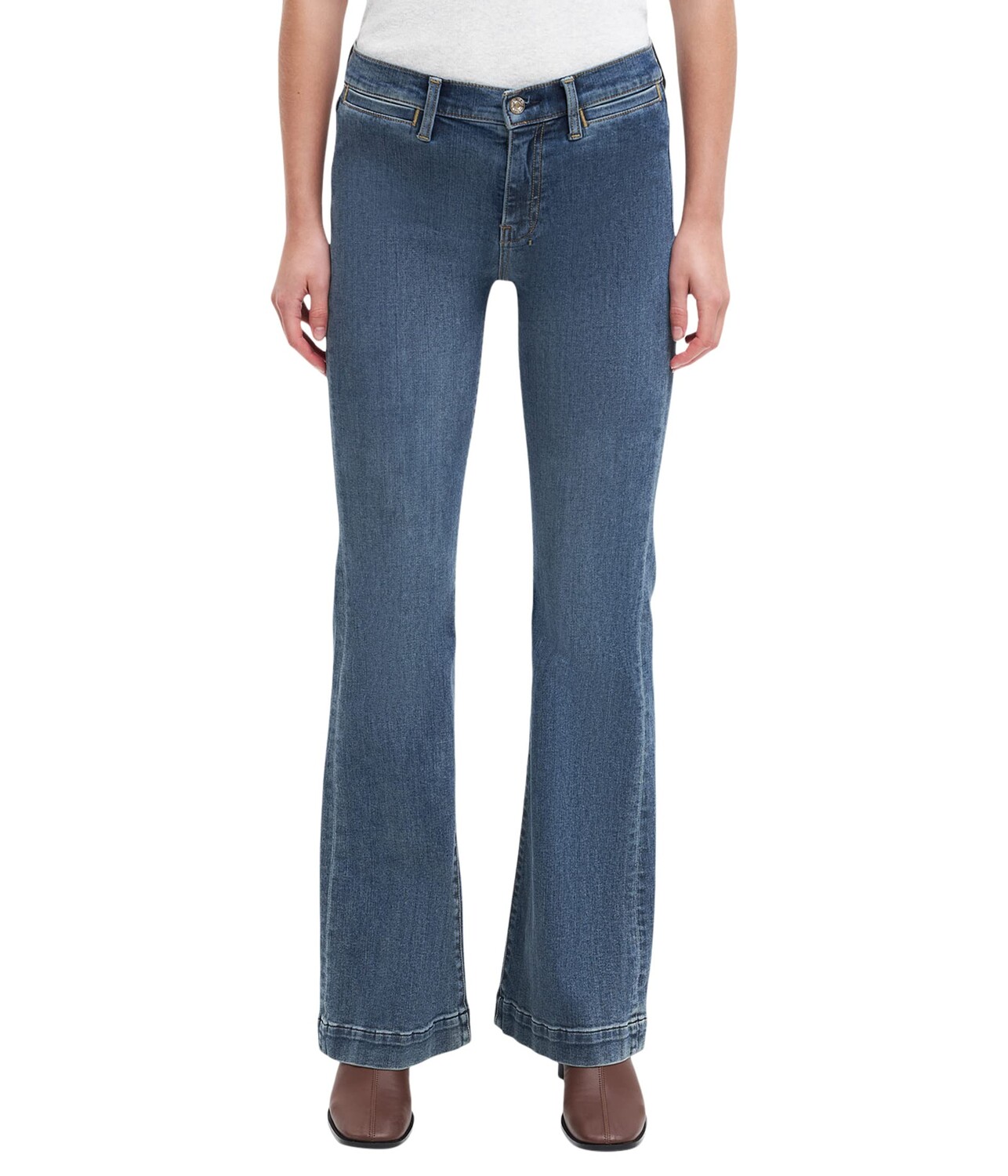 

Джинсы 7 For All Mankind, Dojo Welt Pocket Let Down Hem in Bair Authentic Luck