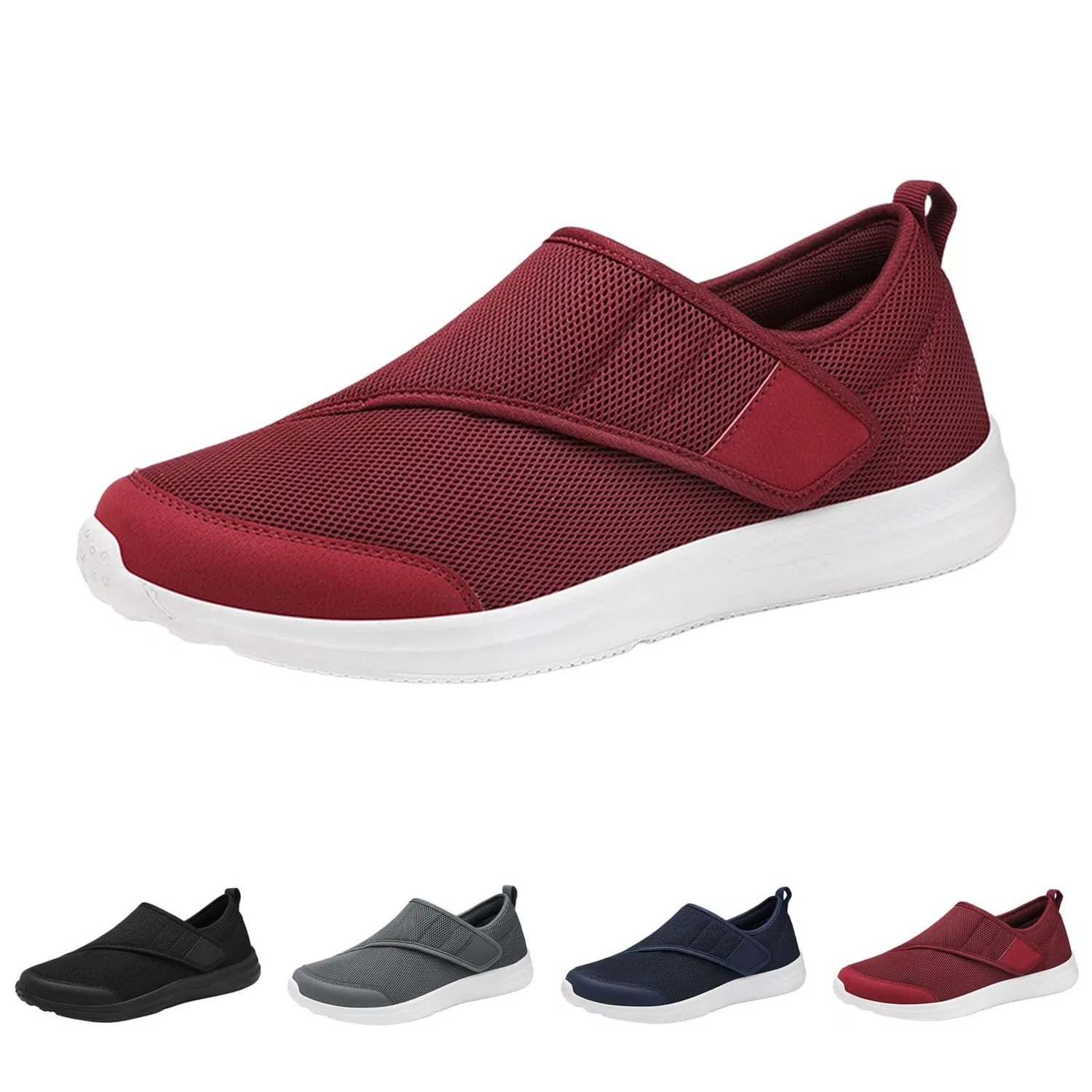 Детские кроссовки без шнурков с регулируемым ремешком Breathable Mesh Sneakers, Rosso — фото 3