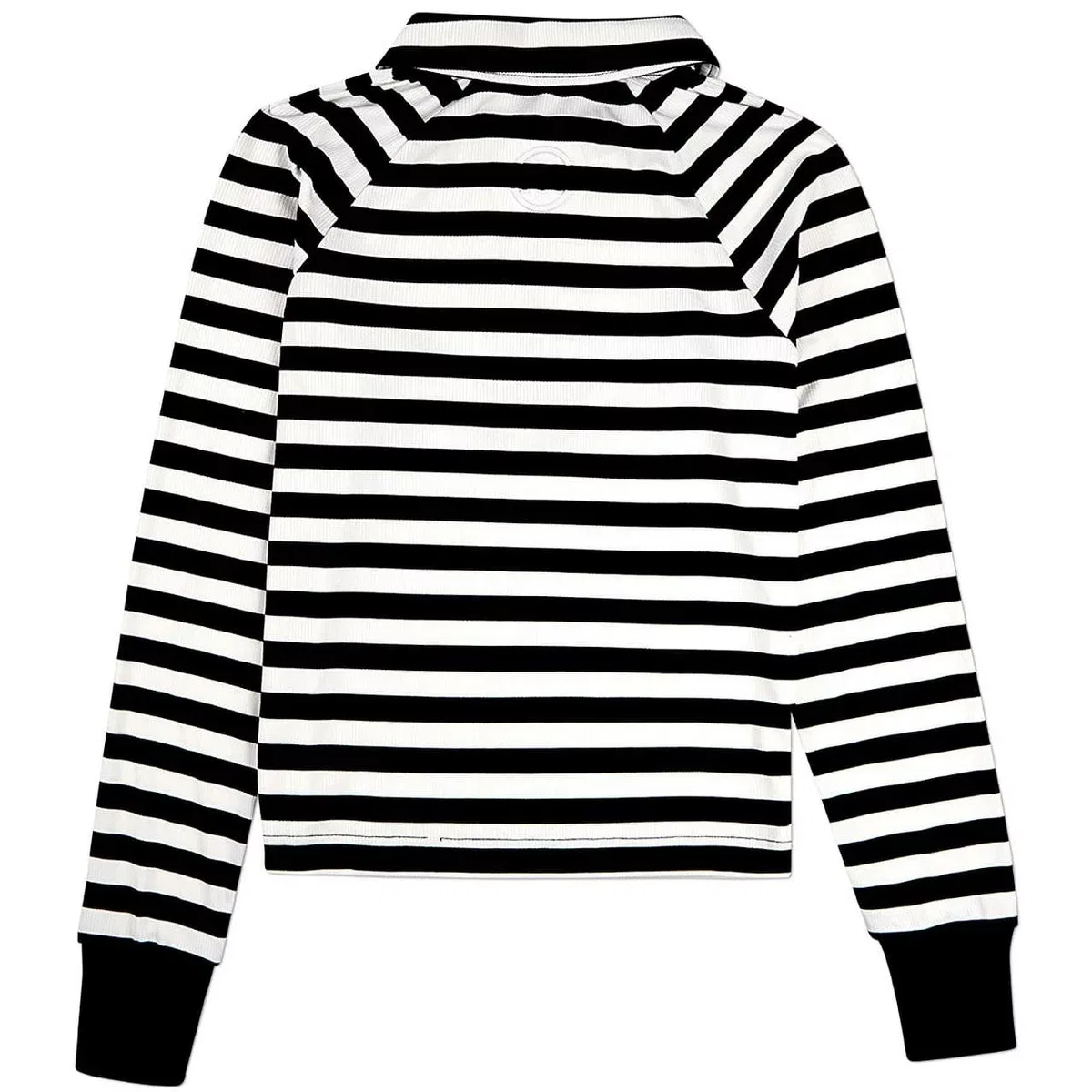 Детское платье для девочек с принтом MeMoi Girls Striped Mini-Ribbed Quarter Zip Long Sleeve T-Shirt ONLINE UNIQUE RTW MISSY, Black — фото 4
