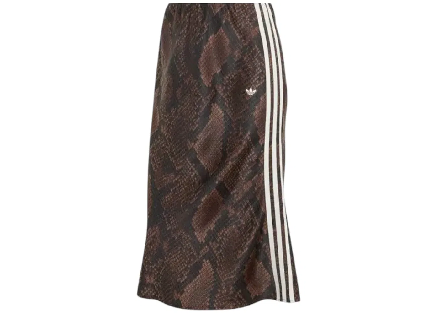 Женская юбка с принтом змеиной кожи Snake Print Satin Adidas, цвет Earth Strata/Aurora Coffee