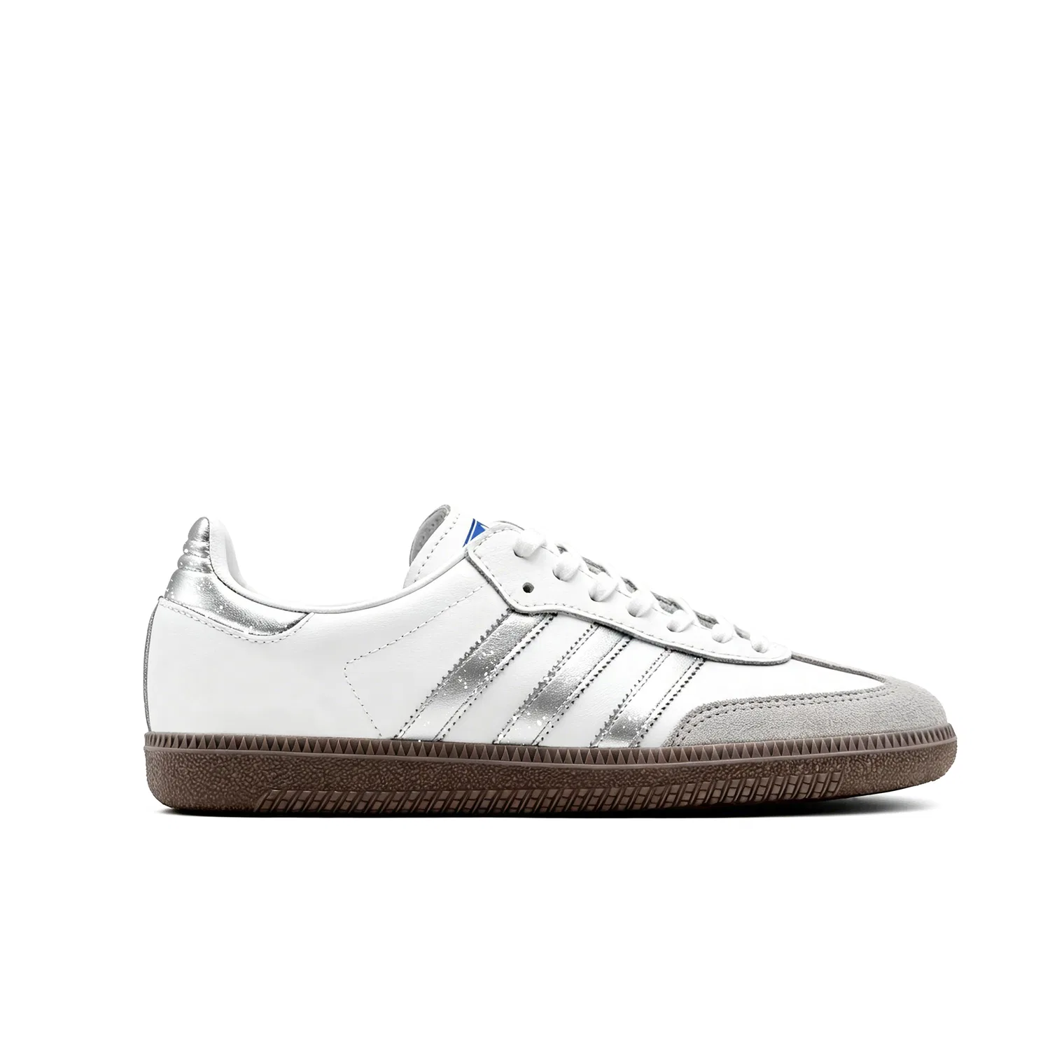 Детские кеды для скейтбординга с синтетическим верхом Adidas Originals SAMBA OG, Silver — фото 3