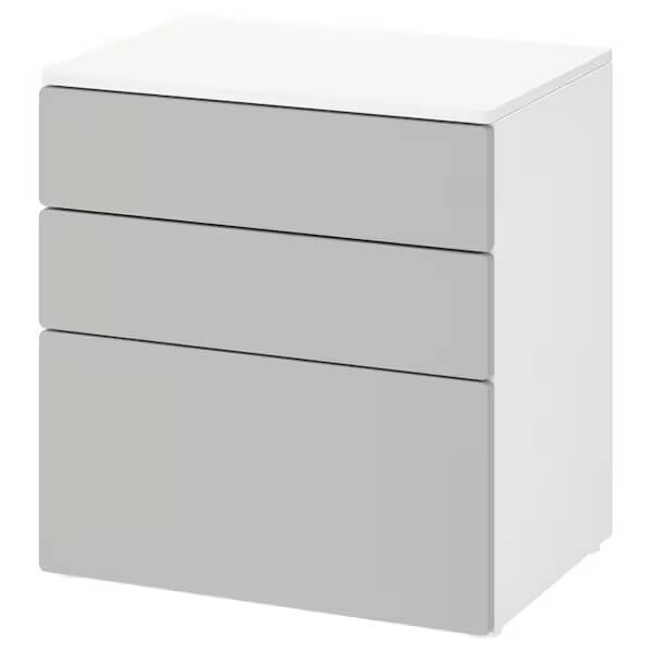 

Комод с 3 ящиками Ikea Smastad/Platsa, 60х42х63 см, белый/серый