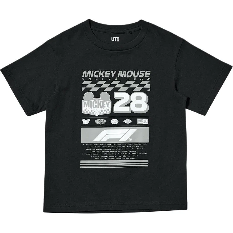 Футболка детская с принтом Disney, UNIQLO, Black