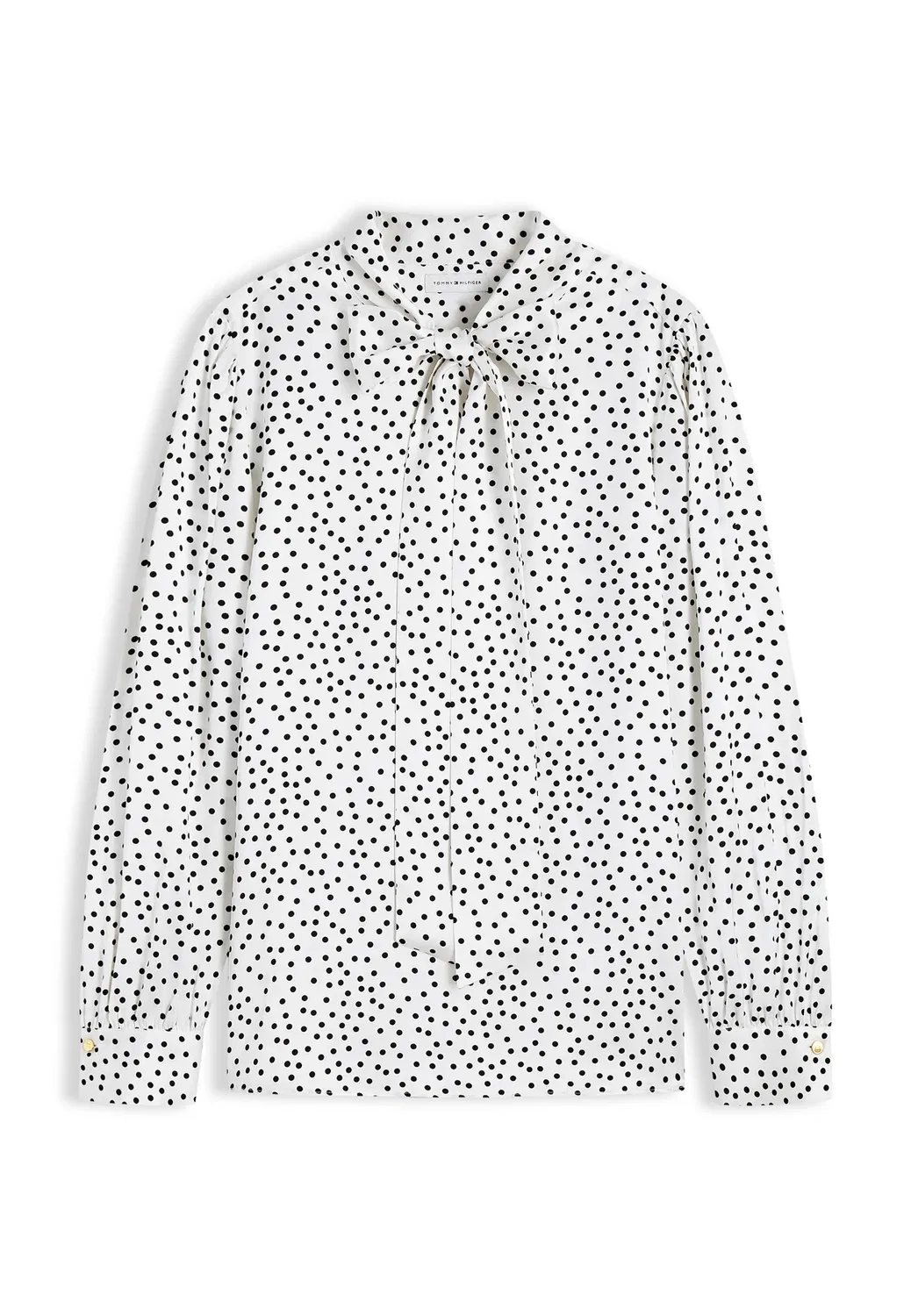 Блузка с бантом - блузка Tommy Hilfiger, White Base Pois — фото 4