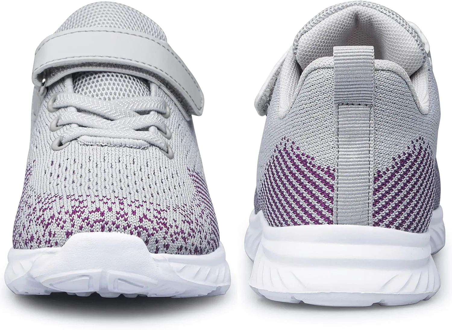 Детские кроссовки для бега с ремешком MURDESOT, Grey&purple — фото 2