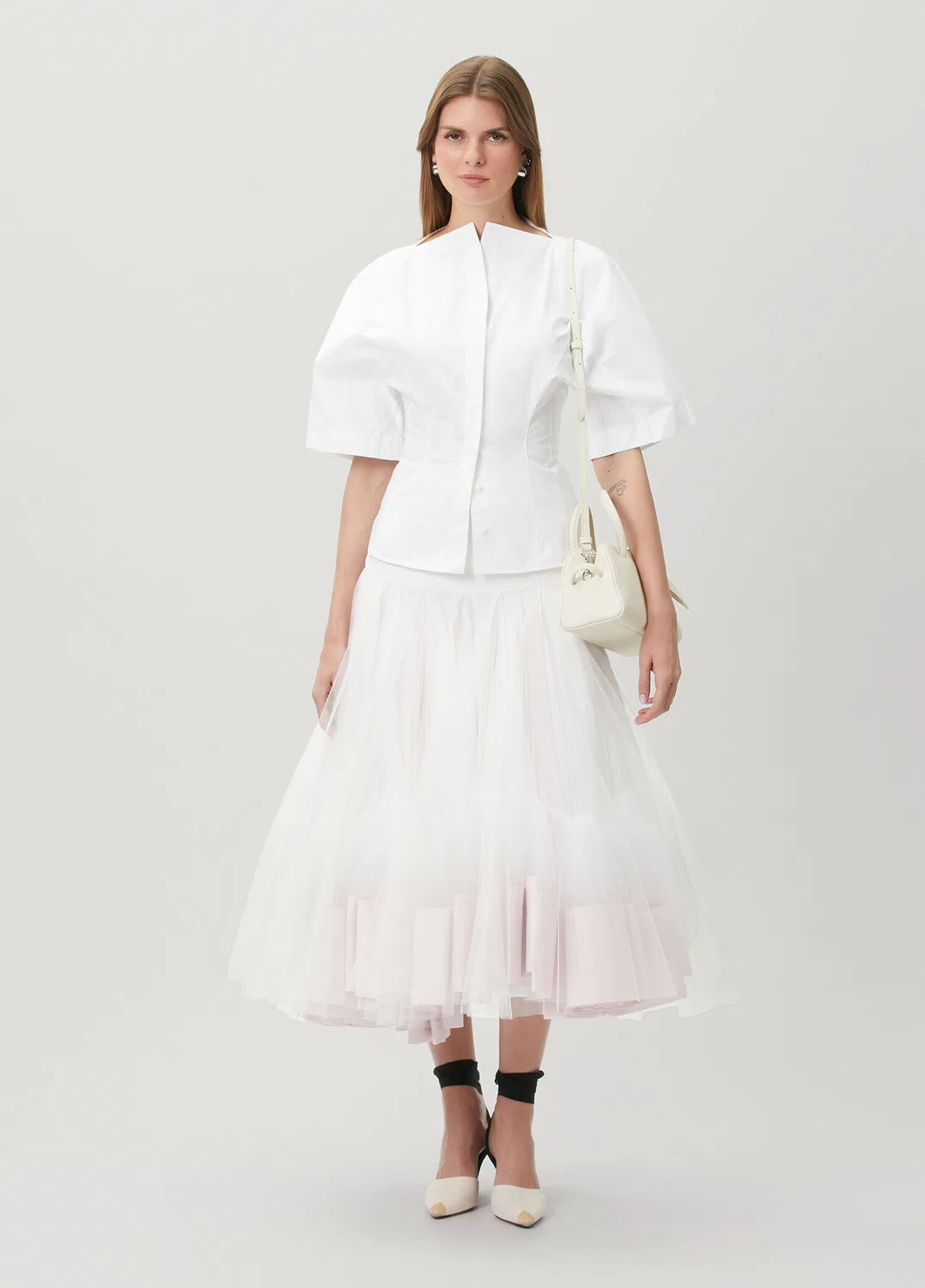 Женская рубашка La Chemise Jacquemus, white — фото 2