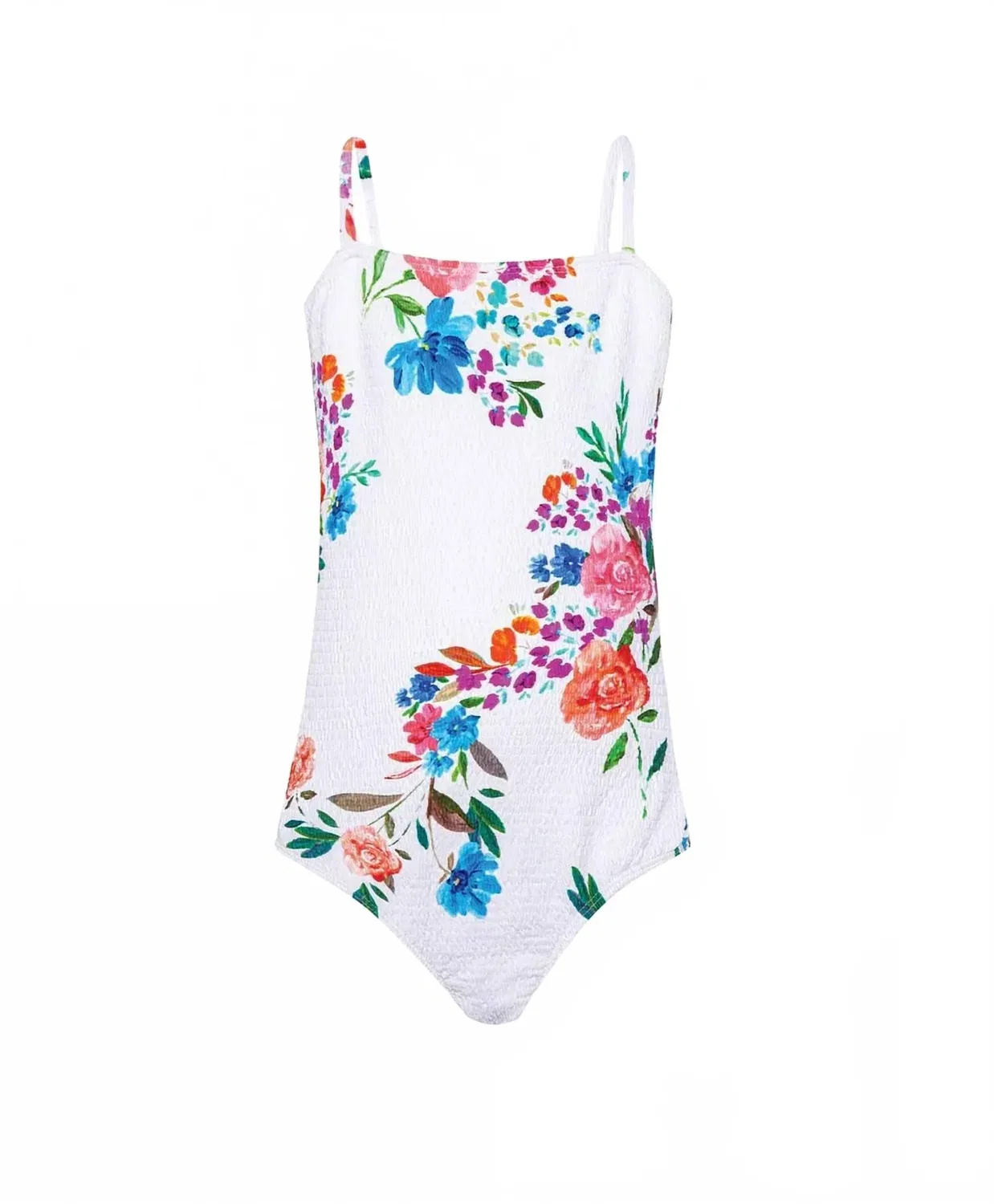 Детский купальник слитный с цветочным принтом Florencia Zoey PQ Swim, White Floral