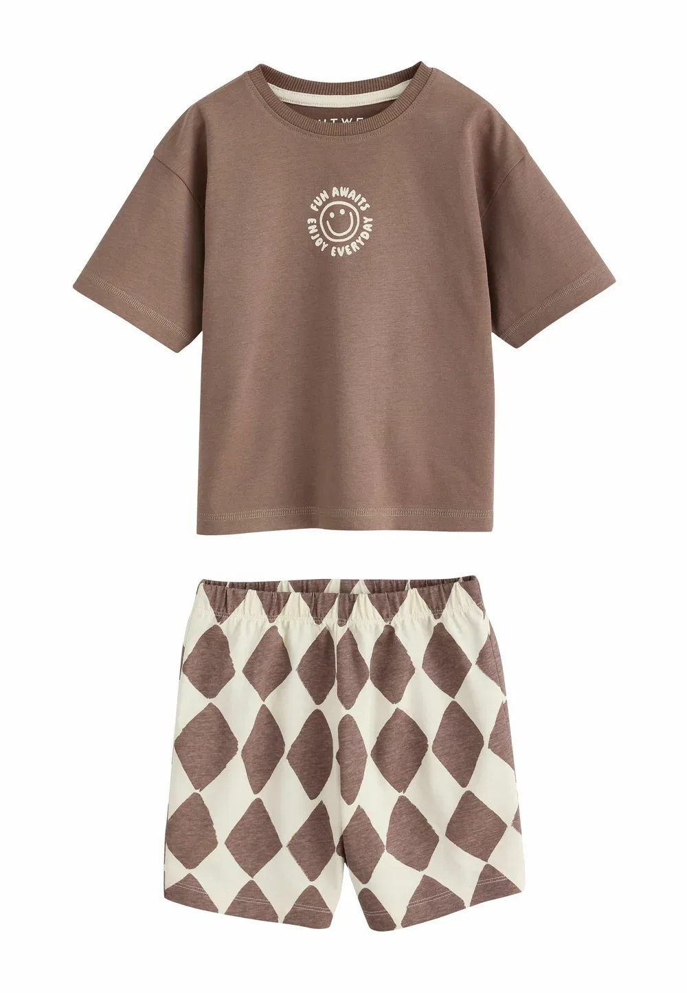 Пижамный комплект из трех шорт и шорт стандартного кроя Next, Khaki Grey Maroon — фото 2