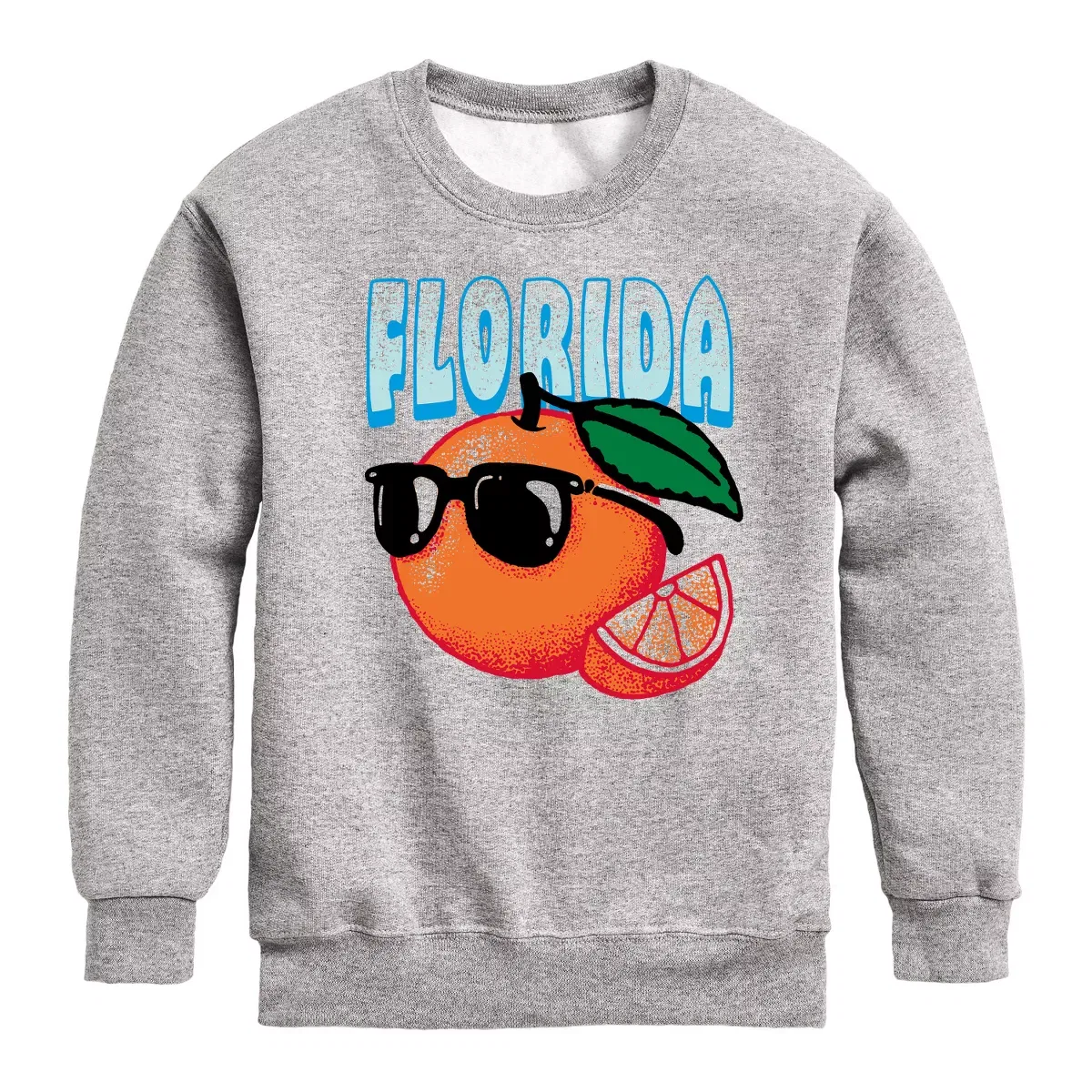 Детский свитшот для мальчиков с принтом Florida, The Sunshine State Orange Instant Message, Athletic Heather