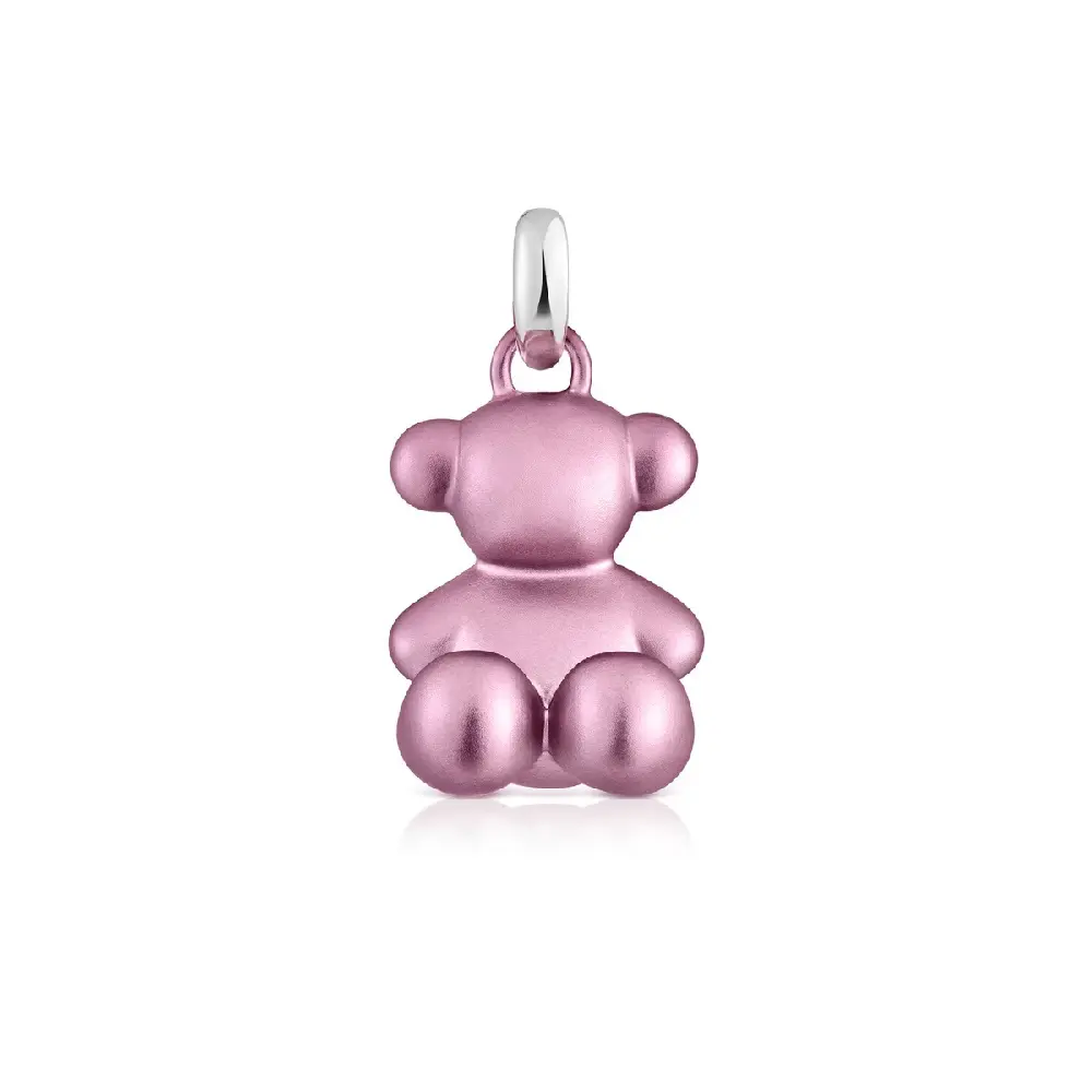 

Подвеска Tous Medium Steel Bear Bold Bear, серебро/сталь/светло-розовый