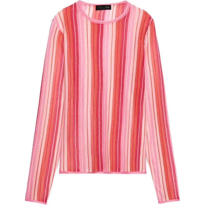 Женский свитер с принтом Red/White ZARA, Красный/Белый