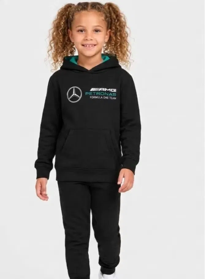 Amg Petronas Formula 1 Team Худи детское с логотипом Mercedes-Amg Formula 1 Team, черный — фото 2