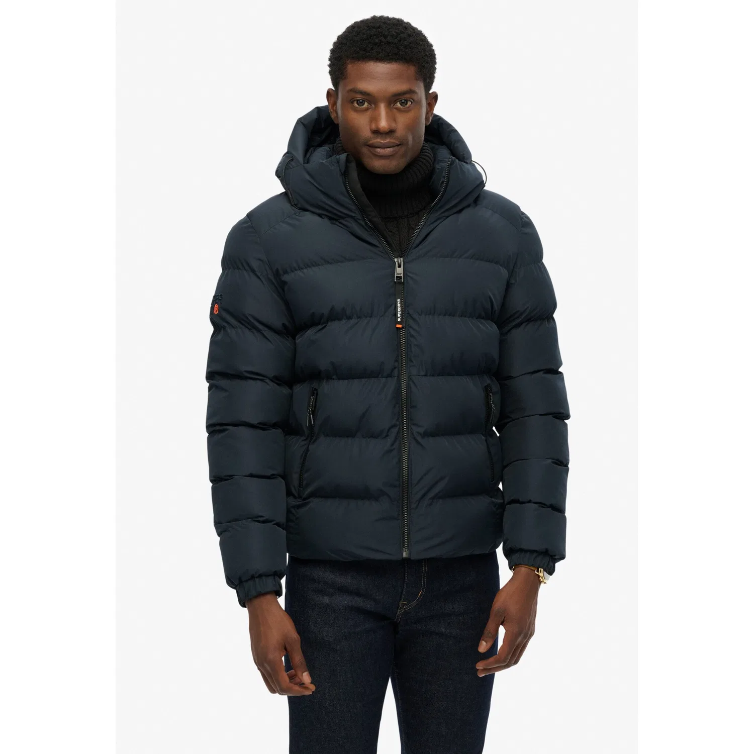 Мужская стеганая куртка с капюшоном Superdry, Eclipse Navy — фото 2