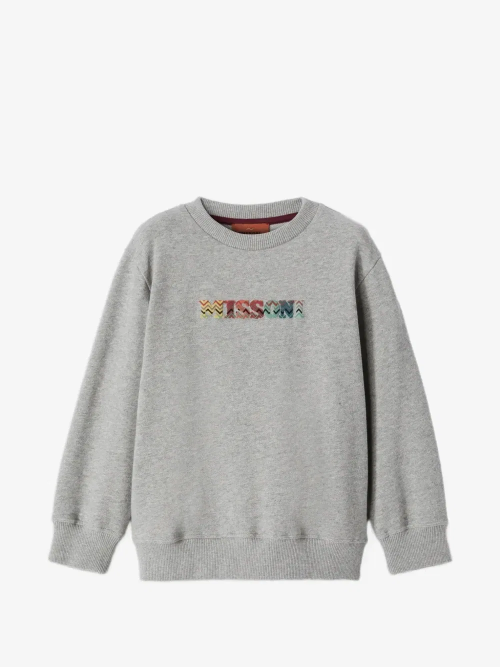 Свитшот с вышивкой зигзаг Missoni Kids, серый
