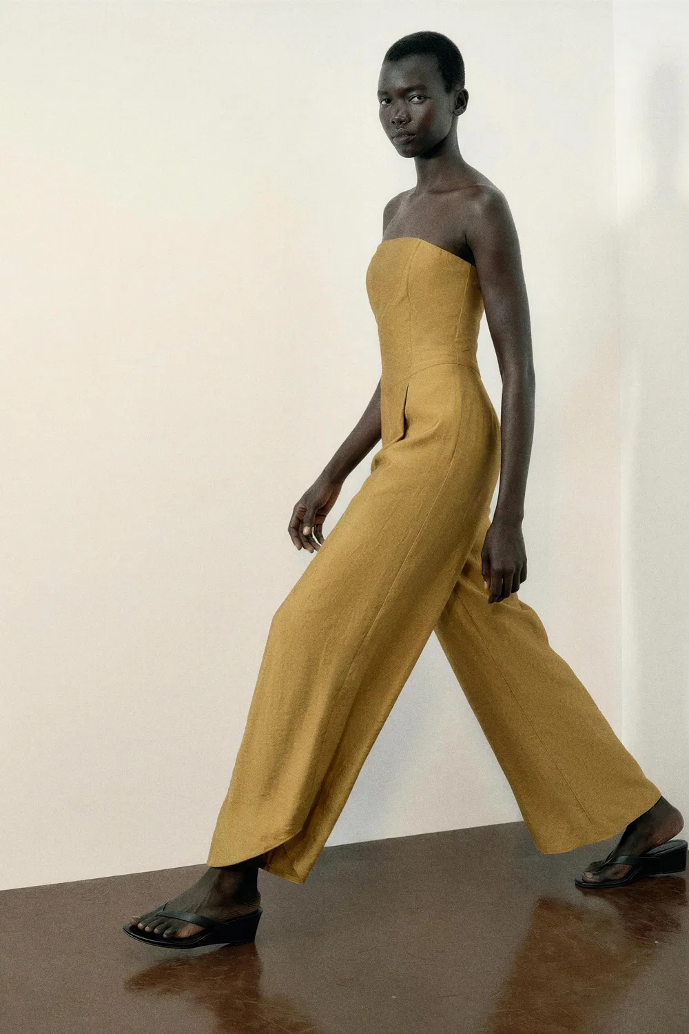 Комбинезон с асимметричным подолом ZARA, camel — фото 2