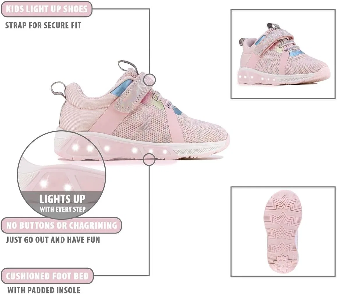 Детские кроссовки с подсветкой Nautica, Jurnee Lights-Blush Rainbow Metallic — фото 3