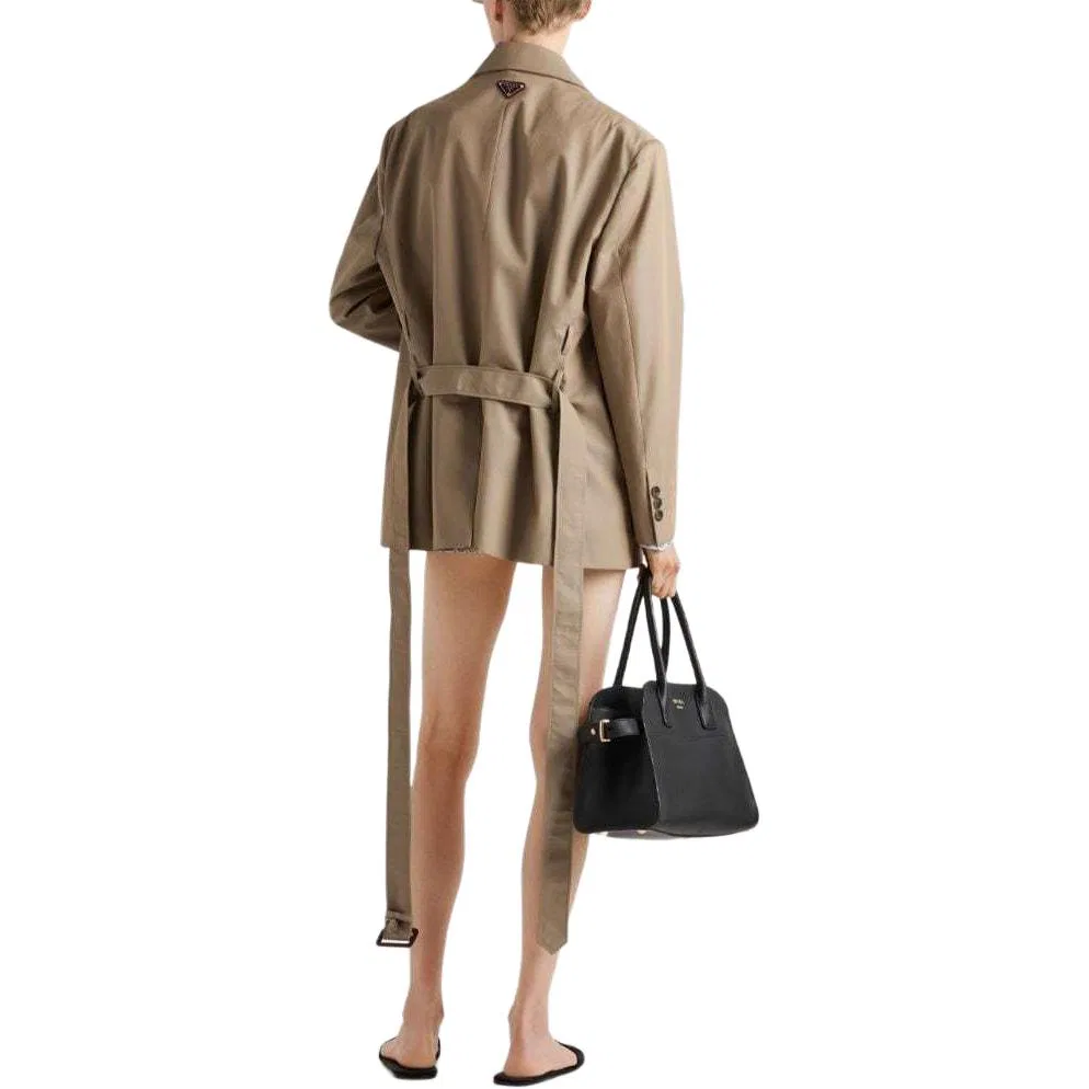 Блейзер однобортный твиловый, PRADA, Archive Beige — фото 4