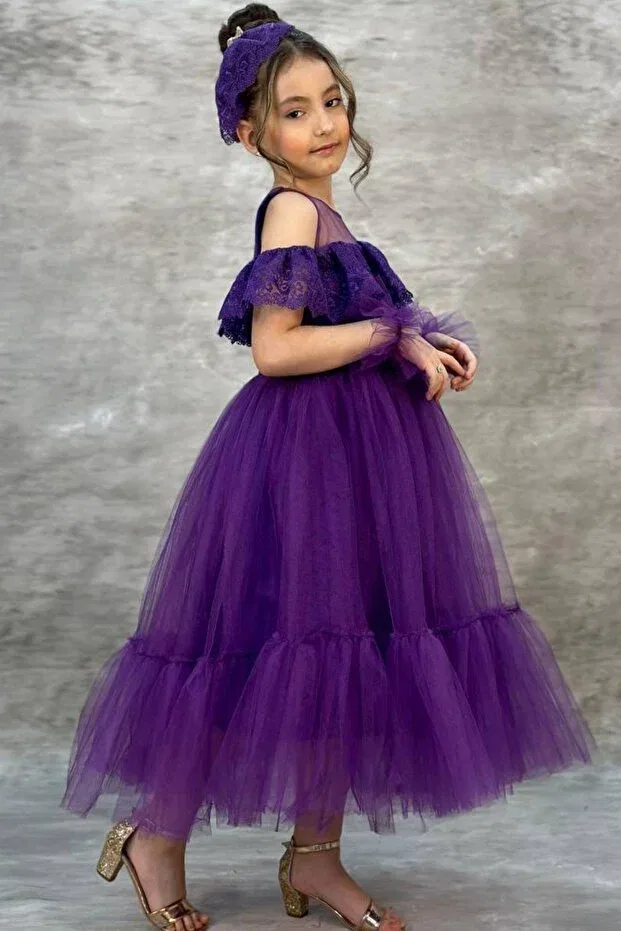 Детское платье для девочек с длинным рукавом Basics Riccotarz, Purple — фото 4