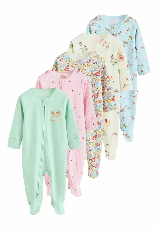 Комплект пижам с флоральным принтом Sleep Suit Next, Pink, Green, зеленый/розовый