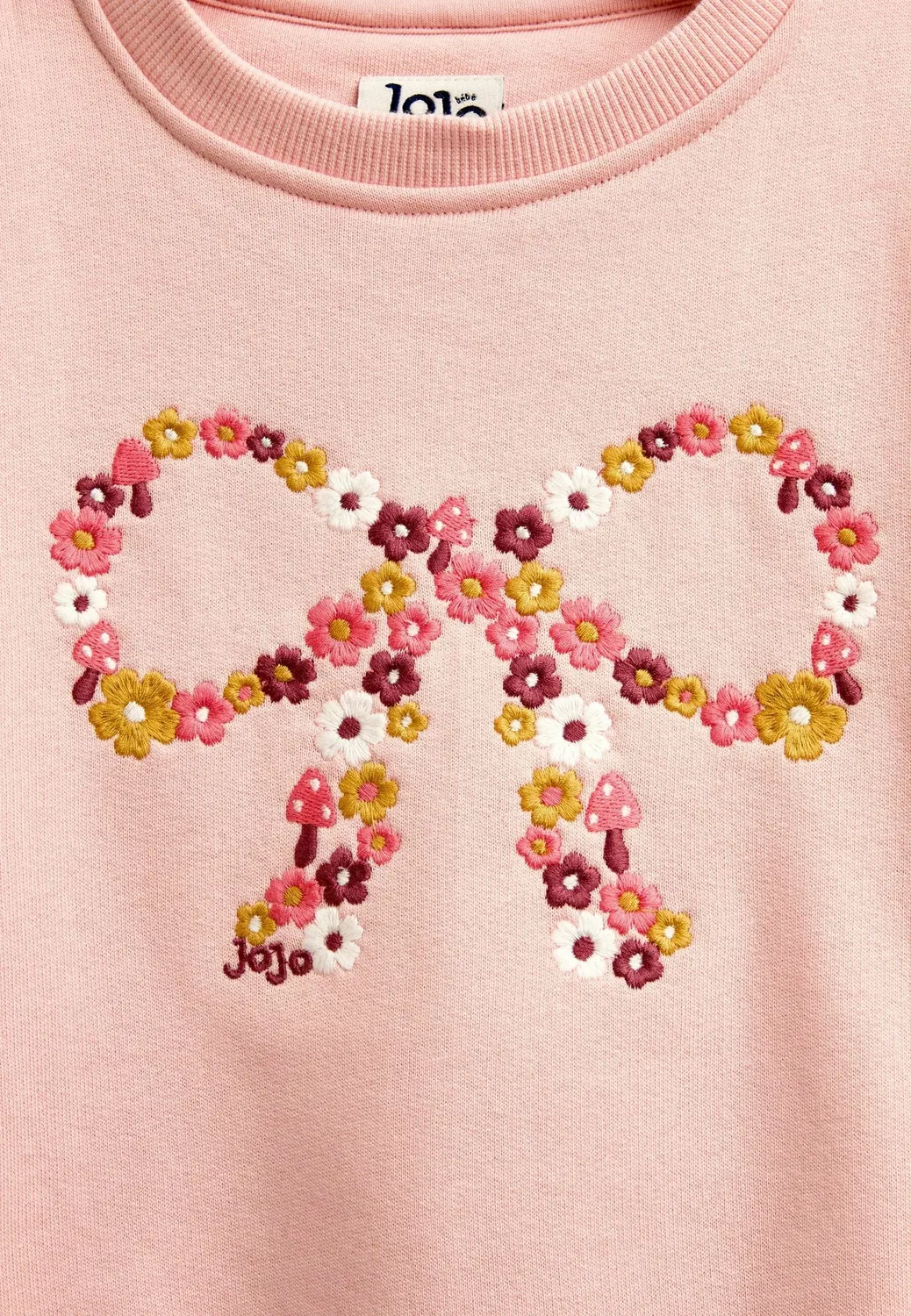 Комплект из вышитой толстовки и брюк - толстовка Jojo Maman Bébé, Pink Floral Bow — фото 2