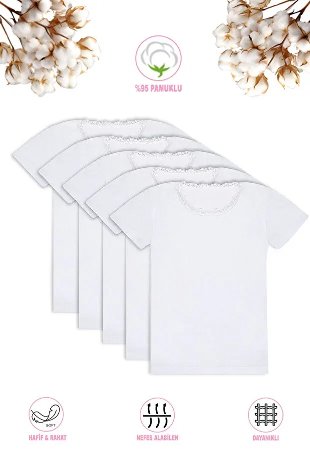 Детский комплект футболок для девочек Özkan Underwear, White